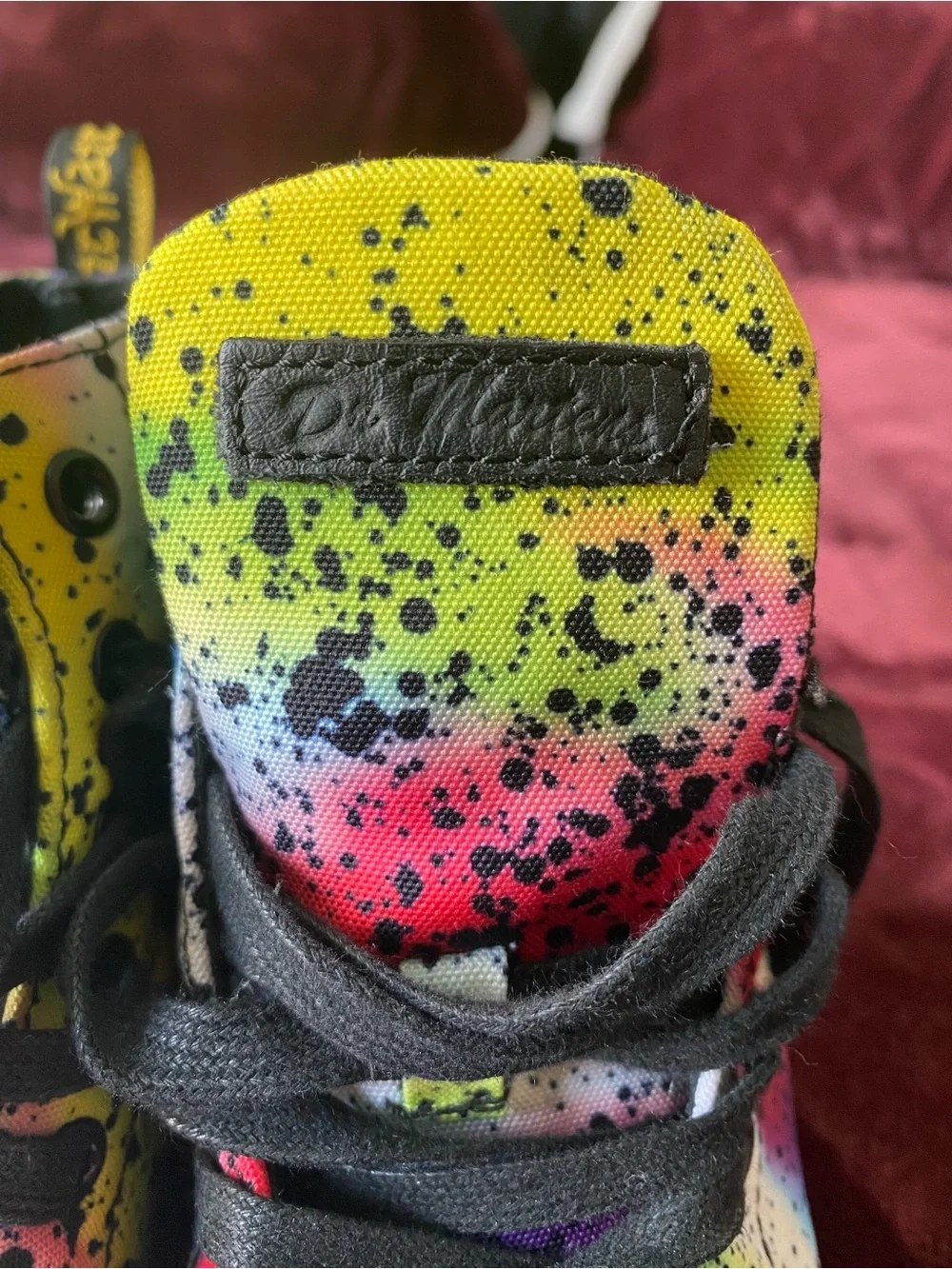 Dr. Martens Kids Multicolor Rainbow Paint-Splatter Boots